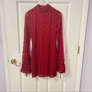 Talia mini dress in ruby red